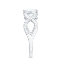 Heart Shape Certified Moissanite Infinity Style Engagement Ring
