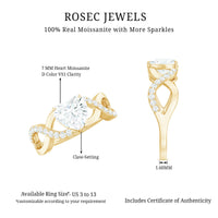 Heart Shape Certified Moissanite Infinity Style Engagement Ring