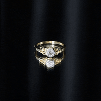 Bezel Set Moissanite Promise Ring with Celtic Knot Details