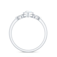 Bezel Set Moissanite Pear Cut Solitaire Celtic Ring for Women