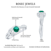 Lab Created Emerald Infinity Promise Ring With Diamond