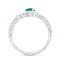 Lab Created Emerald Infinity Promise Ring With Diamond