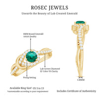 Lab Created Emerald Infinity Promise Ring With Diamond