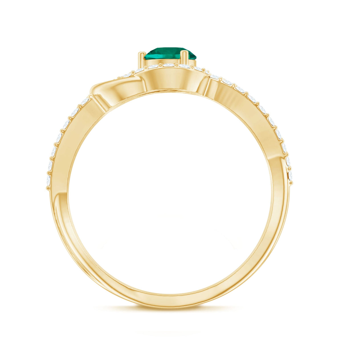 Lab Created Emerald Infinity Promise Ring With Diamond