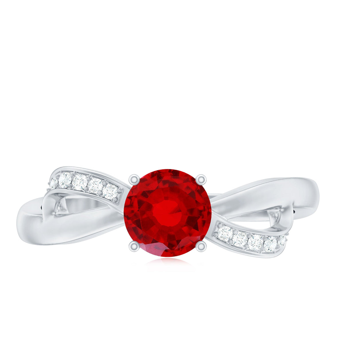 Certified Lab Grown Ruby Proposal Ring With Diamond