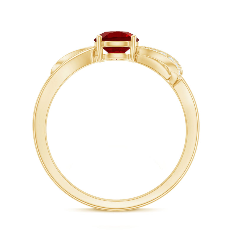 Certified lab-grown ruby proposal ring with diamonds by Rosec Jewels, featuring a vibrant ruby and sparkling diamond accents.