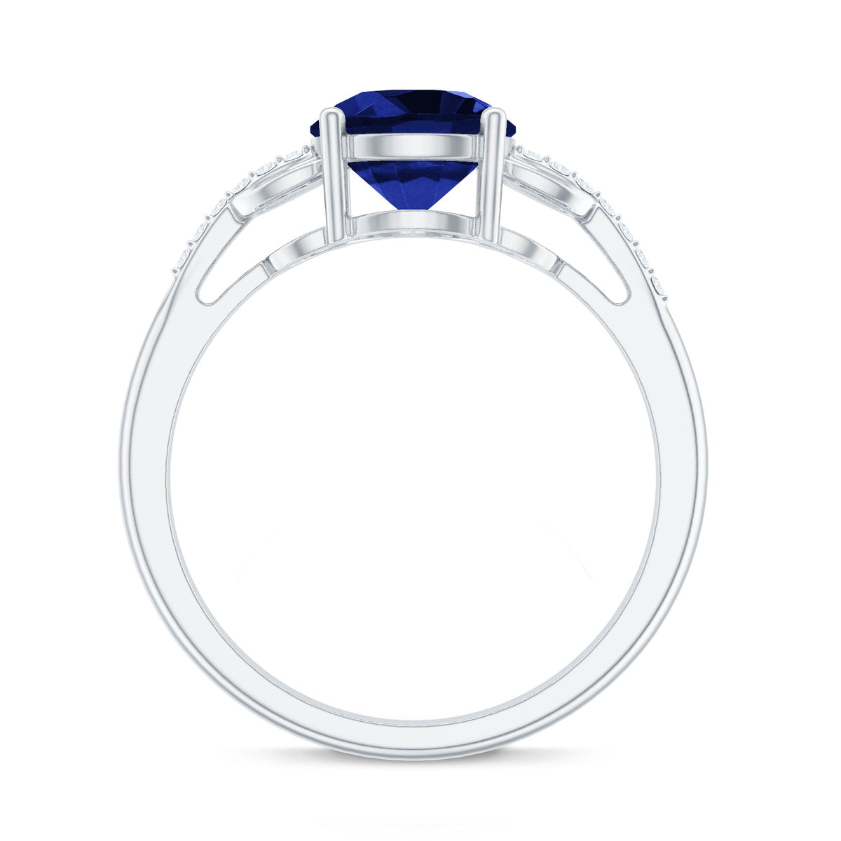 Certified 2.7 Carat Lab Grown Blue Sapphire Diamond Engagement Ring for Women