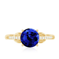 Certified 2.7 Carat Lab Grown Blue Sapphire Diamond Engagement Ring for Women