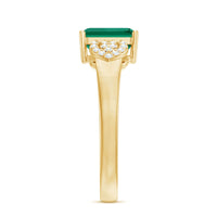 Lab Grown Emerald Designer Engagement Ring With Diamond