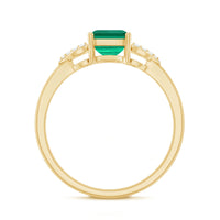 Lab Grown Emerald Designer Engagement Ring With Diamond