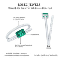 Certified Lab Grown Emerald East West Engagement Ring