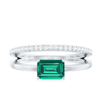 Certified Lab Grown Emerald East West Engagement Ring
