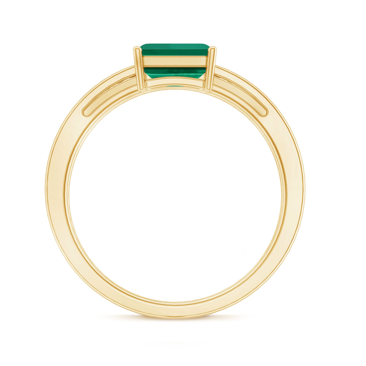 Certified Lab Grown Emerald East West Engagement Ring