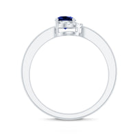 Certified Lab Grown Blue Sapphire Diamond Promise Ring for Women