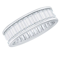 Baguette Cut Moissanite Wedding Band Channel Setting
