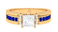 Princess Cut Moissanite Statement Engagement Ring