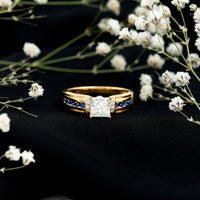 Princess Cut Moissanite Statement Engagement Ring