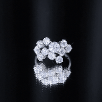 Certified Cubic Zirconia Cluster Engagement Ring in Silver