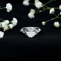 Certified 2 Carat Cubic Zirconia Oval Engagement Ring with Celtic Knot