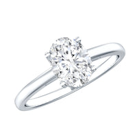 Certified 1.2 Carat Moissanite Oval Engagement Ring in Silver