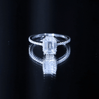 Certified 1.87 Carat Moissanite Emerald Cut Engagement Ring For Women