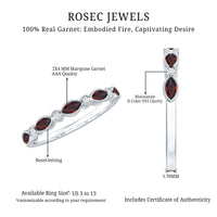 Marquise Cut Real Garnet Eternity Ring with Moissanite