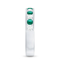 Certified Lab Grown Emerald Diamond Half Eternity Anniversary Band in Channel Setting