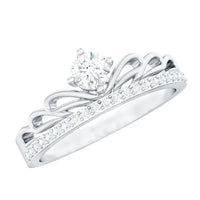 Certified Round Diamond Crown Ring