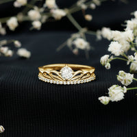 Certified Round Diamond Crown Ring