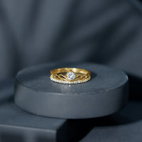 Certified Round Diamond Crown Ring