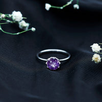 1.2 Carat Amethyst Solitaire Engagement Ring for Women