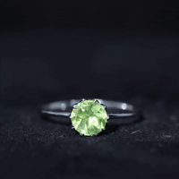 Genuine 2 Carat Peridot Engagement Ring in Lotus Basket Setting