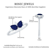 Genuine Blue Sapphire and Diamond Cluster Engagement Ring with Certificate