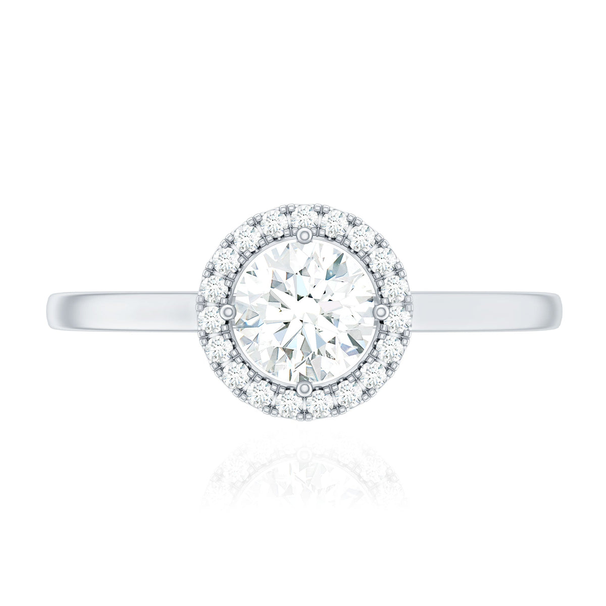 Cubic Zirconia Floating Halo Promise Ring