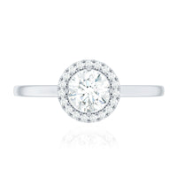 Cubic Zirconia Floating Halo Promise Ring