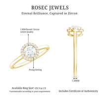 Cubic Zirconia Floating Halo Promise Ring