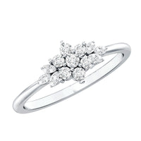 Certified Diamond Flower Promise Ring