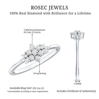 Certified Diamond Flower Promise Ring