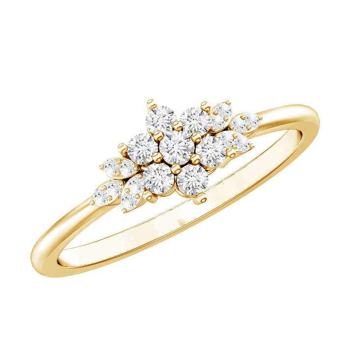 Rosec Jewels Certified Diamond Flower Promise Ring featuring a sparkling diamond flower design on a elegant ring band