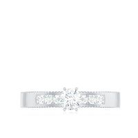 Natural Diamond Solitaire Engagement Ring for Women