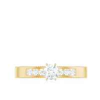 Natural Diamond Solitaire Engagement Ring for Women