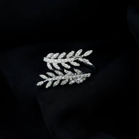 Certified Moissanite Leaf Wrap Ring for Women by Rosec Jewels, featuring a delicate leaf design with sparkling moissanite stones.