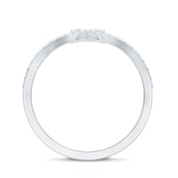 Certified Moissanite Chevron Wedding Ring Enhancer for Women