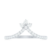 Certified Moissanite Chevron Wedding Ring Enhancer for Women