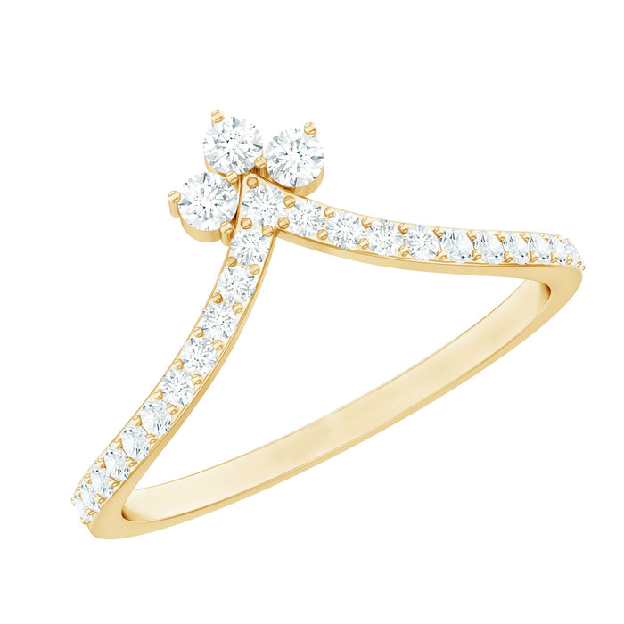 Certified Moissanite Chevron wedding ring enhancer for women from Rosec Jewels, featuring sparkling moissanite stones and intricate design.