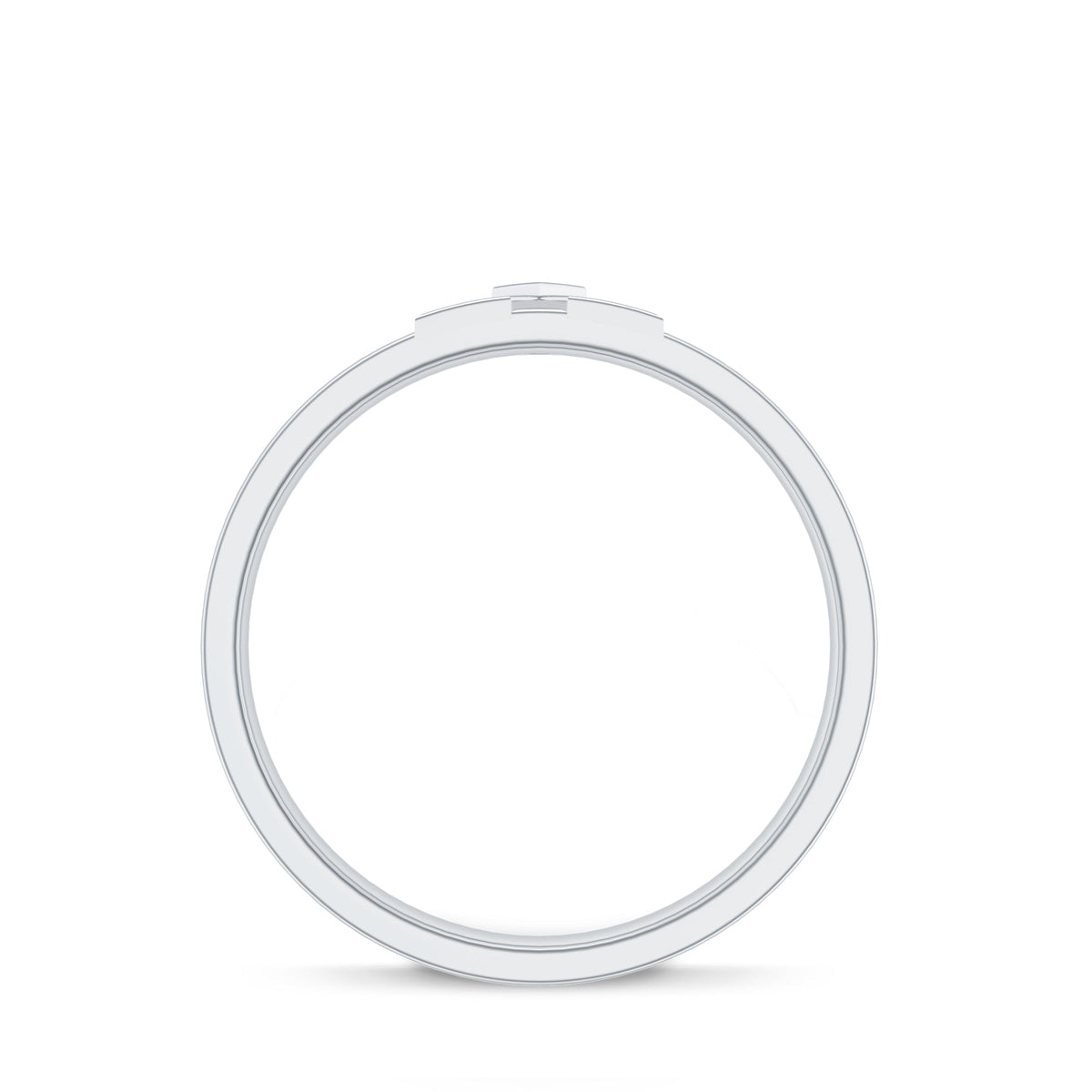 Two-tone cross design wedding band with sparkling moissanite stones by Rosec Jewels, showcasing intricate metalwork and elegant craftsmanship.