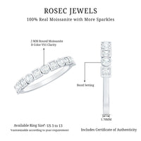 Certified Moissanite Geometric Wedding Band