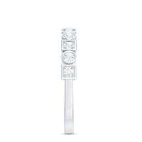 Certified Moissanite Geometric Wedding Band