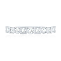 Certified Moissanite Geometric Wedding Band