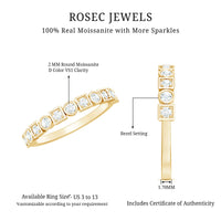 Certified Moissanite Geometric Wedding Band